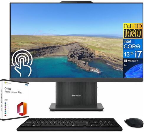 كمبيوتر مكتبي Lenovo IdeaCentre الكل في واحد، شاشة لمس 27 بوصة FHD، 10-Core i7-13620H، 64 جيجابايت DDR5، 1 تيرابايت SSD، Intel UHD Graphics، كاميرا ويب، Wi-Fi 6، Windows 11 Pro، مع ترخيص Microsoft Office مدى الحياة in Saudi Arabia