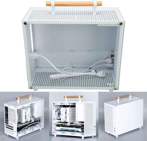 Zunate Micro ATX PC Case, White ATX Mid Tower Gaming PC Case, Mini Computer Chassis Desktop Case with Tempered Glass Panels, Gaming Computer Case with USB 3.0 Type C Interface in Saudi Arabia