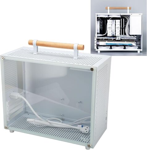 Zunate Micro ATX PC Case, White ATX Mid Tower Gaming PC Case, Mini Computer Chassis Desktop Case with Tempered Glass Panels, Gaming Computer Case with USB 3.0 Type C Interface in Saudi Arabia