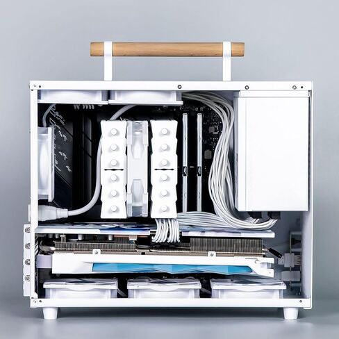 Zunate Micro ATX PC Case, White ATX Mid Tower Gaming PC Case, Mini Computer Chassis Desktop Case with Tempered Glass Panels, Gaming Computer Case with USB 3.0 Type C Interface in Saudi Arabia