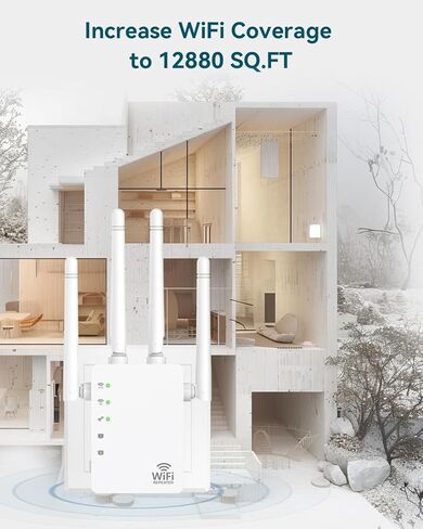 موسع واي فاي، معزز إشارة موسع واي فاي، معزز واي فاي، يغطي ما يصل إلى 12880 قدم مربع و105 جهاز، مكرر لاسلكي ثنائي النطاق، مكرر واي فاي، مقوي إشارة موسعات واي فاي للمنزل in Kuwait