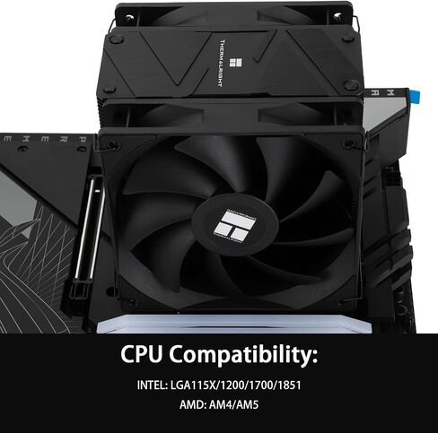 Thermalright Burst Assassin 120 EVO DARK CPU Cooler, 2*120cm PWM Quiet Fan CPU Air Cooler with 1500RPM Speed,Brushed Black Top,for Intel LGA1851/1700/1150/1151/1200&AM4/ AM5, Computer CPU Cooler,Black in Saudi Arabia