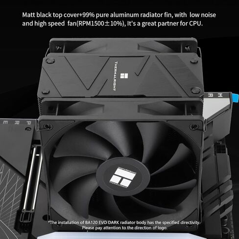 Thermalright Burst Assassin 120 EVO DARK CPU Cooler, 2*120cm PWM Quiet Fan CPU Air Cooler with 1500RPM Speed,Brushed Black Top,for Intel LGA1851/1700/1150/1151/1200&AM4/ AM5, Computer CPU Cooler,Black in Saudi Arabia