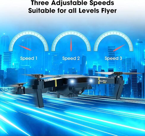 Drones with Camera for Adults, Foldable RC Quadcopter, Helicopter Toys, 1080P FPV Video Drone for Beginners, 2 Batteries, Carrying Case, One Key Start, Altitude Hold,Headless Mode,3D Flips in Saudi Arabia