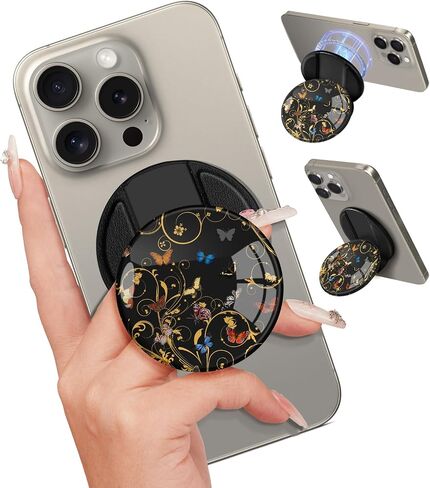 Phone Grip Compatible with Magsafe - Women Girls Phone Ring Holder Grip Stand Finger Grip Kickstand Cute Girly Kawaii Flowers Compatible with Magsafe Accessories for iPhone 15/14/13/12 Series in Kuwait