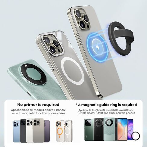 Magnetic Silicone Ring Grip Phone Holder,Comfy Loop Grip Phone Holder,Strong Grip,Comfortable,Easy to Install and Remove,Compatible with Magsafe for iPhone 16/15/14/13/12 Series (Black) in Saudi Arabia