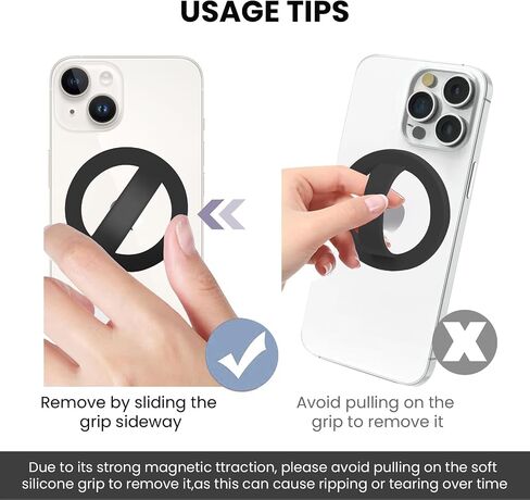 Magnetic Silicone Ring Grip Phone Holder,Comfy Loop Grip Phone Holder,Strong Grip,Comfortable,Easy to Install and Remove,Compatible with Magsafe for iPhone 16/15/14/13/12 Series (Black) in Saudi Arabia