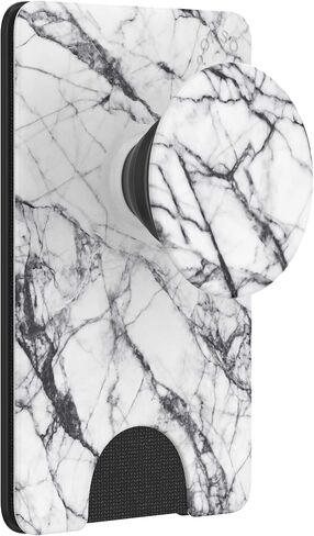 PopSockets Phone Wallet with Expanding Phone Grip, Phone Card Holder, Graphic PopWallet - Dove Marble in Saudi Arabia