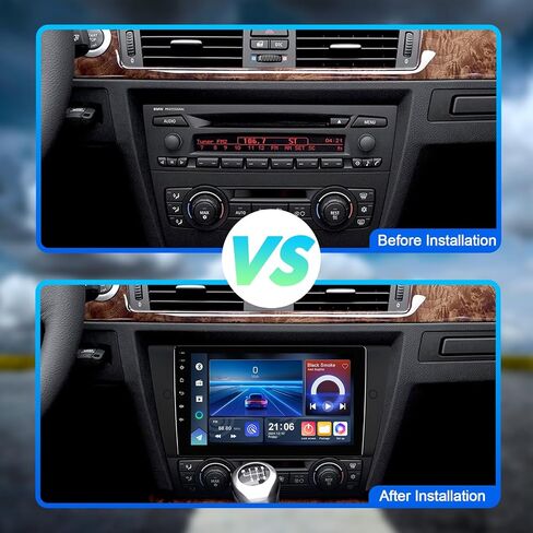 ستيريو سيارة 4+64G Android 13 Double Din لسيارة BMW 328i 335i 325i (E90/E91/E92/E93) 2005-2011 مع راديو بشاشة لمس 9 بوصة مدمج Carplay لاسلكي/Android Auto/GPS/Bluetooth/FM/التحكم في عجلة القيادة in Saudi Arabia