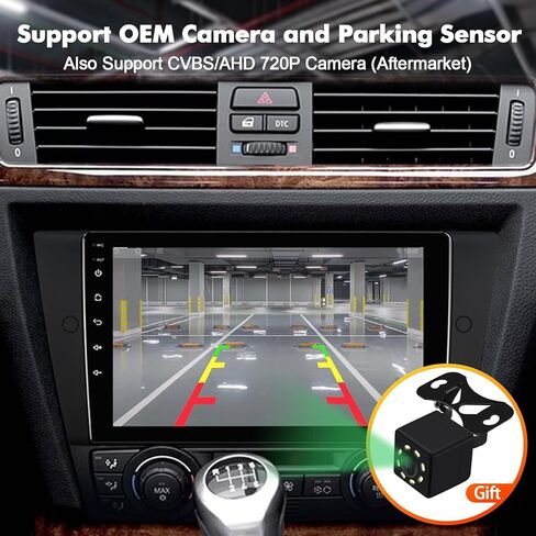 ستيريو سيارة 4+64G Android 13 Double Din لسيارة BMW 328i 335i 325i (E90/E91/E92/E93) 2005-2011 مع راديو بشاشة لمس 9 بوصة مدمج Carplay لاسلكي/Android Auto/GPS/Bluetooth/FM/التحكم في عجلة القيادة in Saudi Arabia
