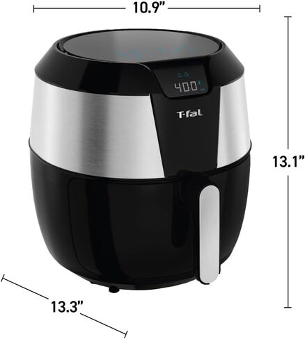 T-fal 9 in 1 Toaster Oven Air Fryer Combo Stainless Steel Convection Countertop Oven, Fast Heatup, 7 Pound Chicken Capacity, Extra Crispy Results, Toast, Bake, Air Fry, Reheat, Broil in Saudi Arabia