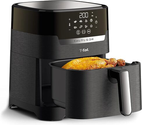 T-fal 9 in 1 Toaster Oven Air Fryer Combo Stainless Steel Convection Countertop Oven, Fast Heatup, 7 Pound Chicken Capacity, Extra Crispy Results, Toast, Bake, Air Fry, Reheat, Broil in Saudi Arabia