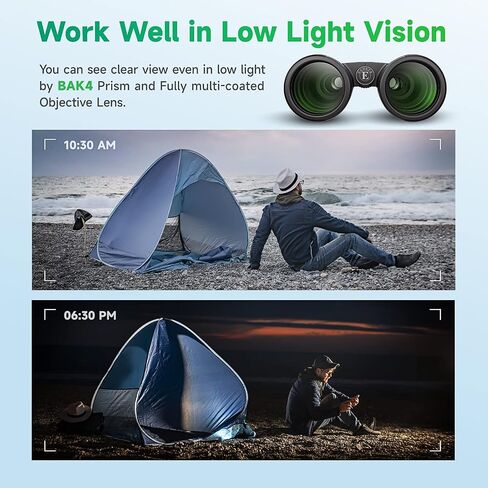 12x42 HD Binoculars for Adults, High Power Binoculars with Tripod Phone Adapter, Waterproof Compact Binoculars for Bird Watching Hunting Stargazing, Clear Low Light Night Vision, BAK4, FMC Prisms in Saudi Arabia