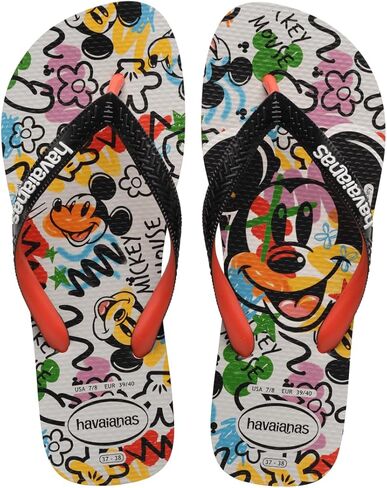 Havaianas Disney Stylish Flip Flops - Mickey Mouse Sandals - Beige/Black, 7/8W in Saudi Arabia