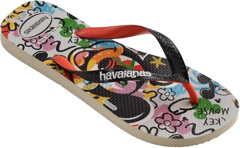 Havaianas Disney Stylish Flip Flops - Mickey Mouse Sandals - Beige/Black, 7/8W in Saudi Arabia