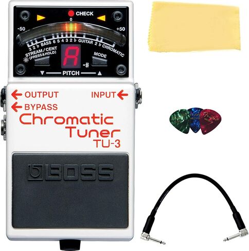 Boss TU-3 Chromatic Tuner Bundle with 10ft Instrument Cable, 6in Patch Cable, and Picks in Saudi Arabia