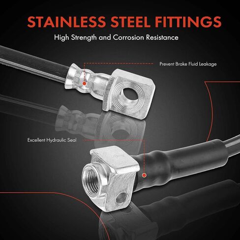 A-Premium Front Driver Brake Hydraulic Hose Compatible with Select Chevy, Buick, GMC, Isuzu, Saab and Oldsmobile Models - Trailblazer EXT, SSR, Rainier, Envoy, Envoy XL XUV, Ascender, Bravada, 9-7x in Saudi Arabia