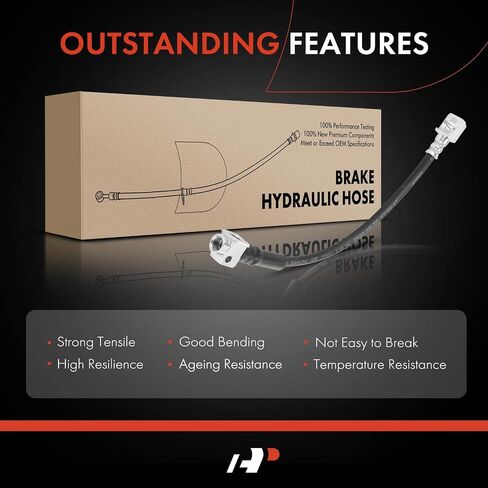 A-Premium Front Driver Brake Hydraulic Hose Compatible with Select Chevy, Buick, GMC, Isuzu, Saab and Oldsmobile Models - Trailblazer EXT, SSR, Rainier, Envoy, Envoy XL XUV, Ascender, Bravada, 9-7x in Saudi Arabia