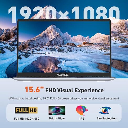 كمبيوتر محمول ACEMAGIC، كمبيوتر محمول 15.6 بوصة يعمل بنظام Windows 11 مزود بـ Quad-12th Alder Lake N95 (يصل إلى 3.4 جيجا هرتز)، 16 جيجابايت DDR4 512 جيجابايت SSD كمبيوتر محمول مع غلاف معدني، دعم، WiFi، BT5.0، مكبر صوت، ميكروفون in Kuwait