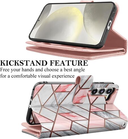 Takfox for Samsung Galaxy S24 Wallet Case, Galaxy S24 Case Wallet, PU Leather Credit Card Holder Phone Case [9 Card Slots] Folio Flip Detachable Magnetic Cover Kickstand & Carrying Strap-Marble in Kuwait