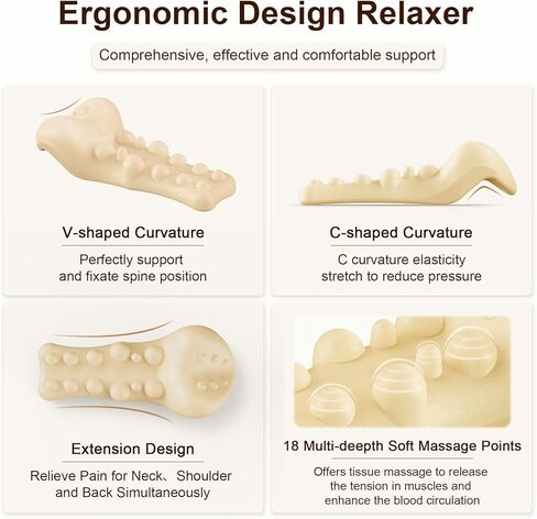 جهاز استرخاء الرقبة والكتف من فانليسي مع نقطة تدليك الجزء العلوي من الظهر، جهاز جر عنق الرحم لتخفيف آلام المفصل الفكي الصدغي ووسادة العلاج بتقويم العمود الفقري العنقي (أسود) in Kuwait