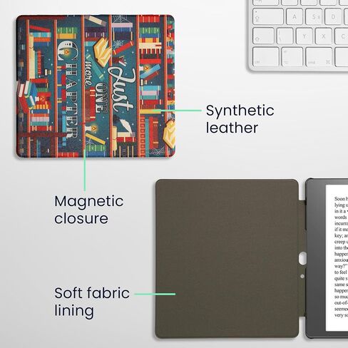 kwmobile Case Compatible with Amazon Kindle Scribe Case - eReader Cover - Library Motto Multicolor in Saudi Arabia