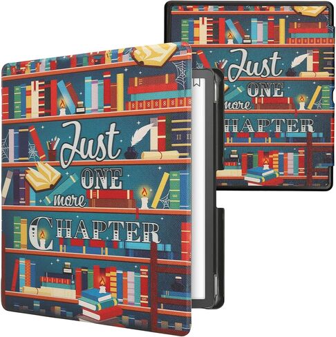 kwmobile Case Compatible with Amazon Kindle Scribe Case - eReader Cover - Library Motto Multicolor in Saudi Arabia