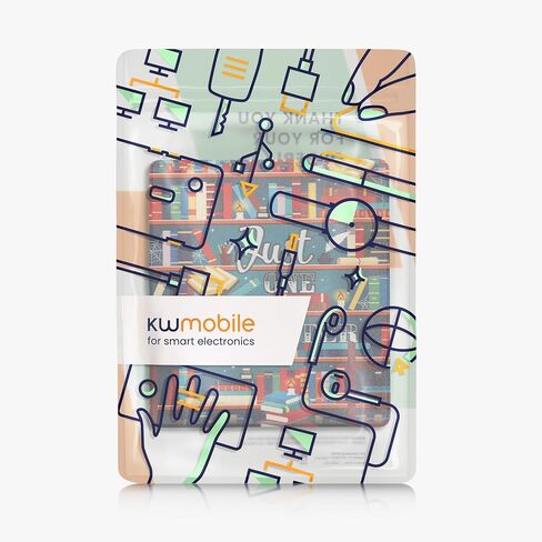 kwmobile Case Compatible with Amazon Kindle Scribe Case - eReader Cover - Library Motto Multicolor in Saudi Arabia