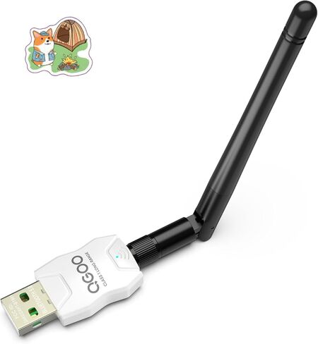 Class 1 Long Range Bluetooth Adapter for PC, QGOO USB Bluetooth Adapter for PC 5.3+EDR, Bluetooth Dongle Bluetooth Receiver Support Windows10/8.1/8/7（white-046） in Saudi Arabia