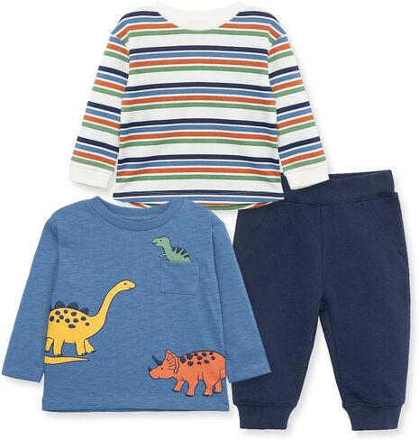 Little Me Baby Boys' 3-Piece Shirts and Pant Set, 2-Shirts, 1 Pant, 0-24 Months in Saudi Arabia