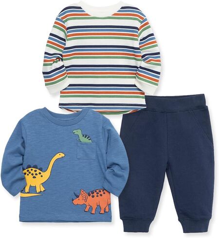 Little Me Baby Boys' 3-Piece Shirts and Pant Set, 2-Shirts, 1 Pant, 0-24 Months in Saudi Arabia