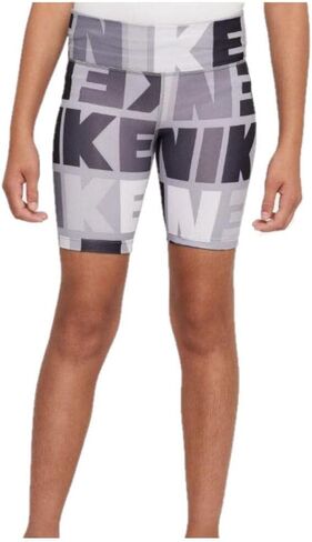 Nike Girl's DriFit One Bike Shorts (Little Kids/Big Kids) Light Smoke Grey/Black/White LG (14 Big Kid) in Saudi Arabia