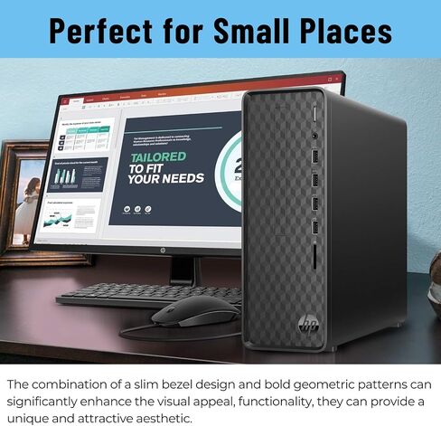 HP Slim Desktop, AMD Athlon Silver 3050U, AMD Radeon Graphics, 16GB RAM, 256GB SSD, Wired KB & Mouse, Wi-Fi, Bluetooth, Windows 11 Home, Black in Saudi Arabia