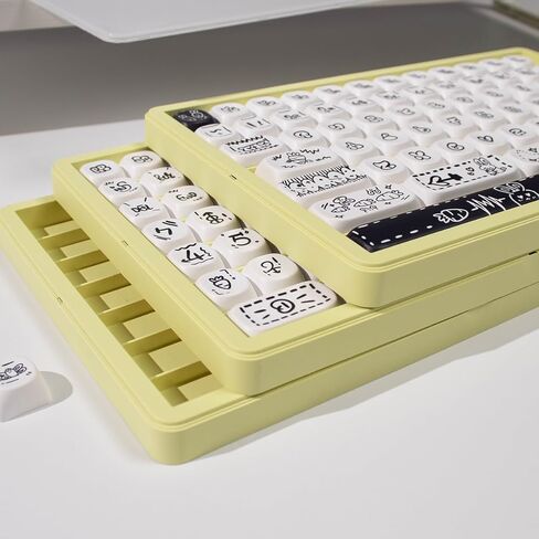 صندوق تخزين أغطية المفاتيح Sumgsn، حاوية أغطية المفاتيح، حافظة عرض شفافة تحتوي على 180 مفتاحًا تحمل شريط مسافة 7u/مفتاح إدخال كبير للوحة المفاتيح الميكانيكية XDA/Cherry/MOA/Mao (أسود) in Kuwait