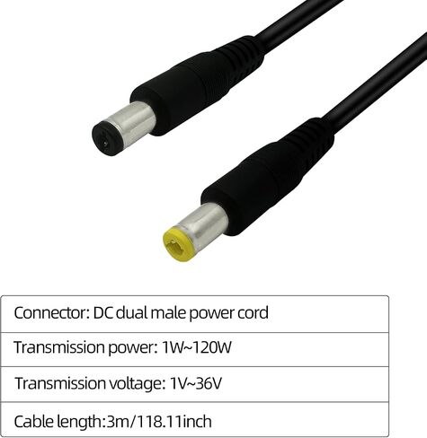 2pcs 1.6ft 5.5x2.1mm to 5.5mmx2.5mm, Male to Male Power Cord, Power Connection Adapter, LED Strip Light, Surveillance Camera, CCTV Security Camera, LED Monitor, IP Camera, DVR, Router in Saudi Arabia