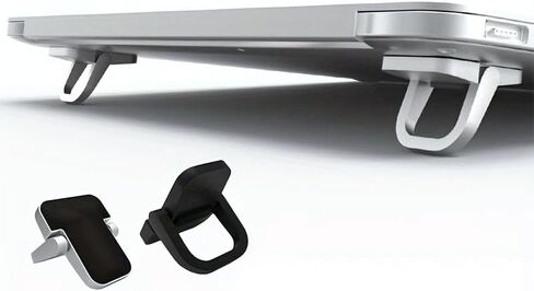 1 Pair Laptop Stand Invisible Paste Bracket Storage Folding Portable Heightening Shelf Keyboard Base Foot Support Shelf in Saudi Arabia