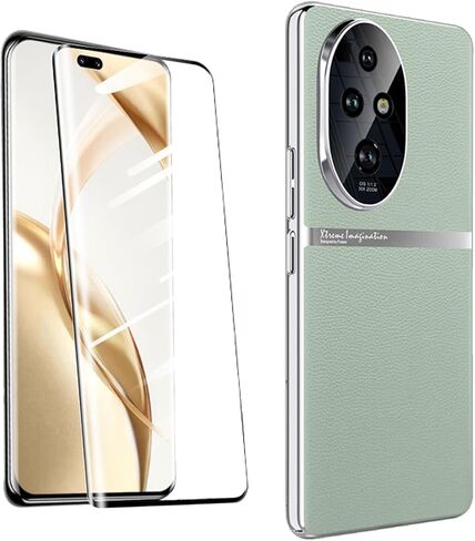 حافظة QUIETIP متوافقة مع هاتف Honor 200 Pro مع واقي شاشة من الزجاج المقوى، غطاء واقٍ صلب من البولي كربونات، أخضر in Kuwait