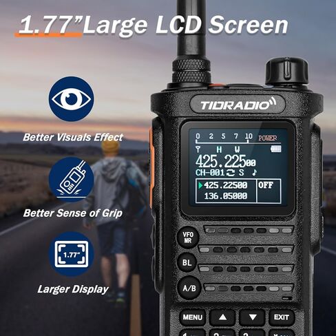 (الجيل الثاني) راديو TIDRADIO TD-H8 بقوة 10 وات عالي الطاقة محمول مع برمجة بلوتوث، قادر على التكرار، راديو NOAA طويل المدى للطقس مع بطارية كبيرة 2500 مللي أمبير في الساعة، راديو ثنائي الاتجاه، حزمة واحدة in Kuwait