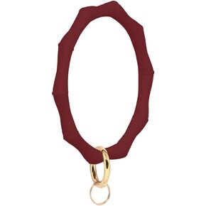 JczR.Y Key Ring Bracelet Silicon Wristlet Keychain Bangle Bamboo Keyring Bracelet for Women Fashion Key Rings Holder Jewelry