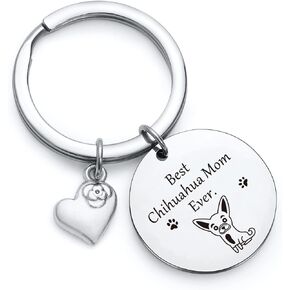 Chihuahua Mom Keychain Best Chihuahua Mom Ever Gift Veterinarian Keychain