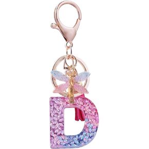 SELOVO Women Girls Initial Multicolor Keychain Capital Letter Alphabet Keyring