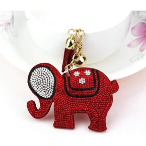 Grtdrm Lovely Elephant Shape Crystal Rhinestone Sparkling Keychain Bag Pendant Handbag Charm for Women Girls