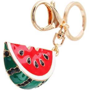 JewelBeauty Fashion Watermelon Rhinestone Oil Dripping Alloy Women Car Keychain Bag Charm