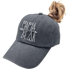 Waldeal Women's Embroidered Adjustable Ponytail Hat Low Profie Washed Baseball Cap