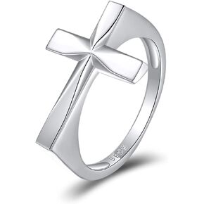 ONEFINITY Cross Rings for Women 925 Sterling Silver Turquoise Cross Ring Jewelry Gifts For Women Men
