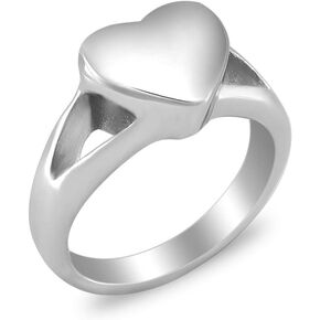 Simple Heart Cremation Urn Ring for Ashes Hold Loved Ones Ashes Memorial Jewelry for Funeral Keepsake Gift