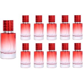 30ml Mini Fragrance Spray Bottle Gradient Red Glass Bottle Fragrance Dispensing Container Sampling Bottle Essential Oil Freshener Portable Travel 1oz DIY Dispensing Bottle (8 Pack)