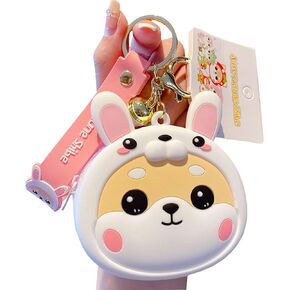 لطيف عملة محفظة السوار المفاتيح، سيليكون شيبا اينو محفظة مفتاح حقيبة يد الملحقات كيرينغ للأطفال الفتيات النساء in Kuwait