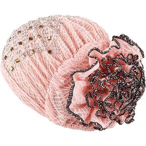 Women Lace Turban Hat Rhinestone Flower Stretchy Beanie Islamic Muslim Hijab Cap Bonnet Chemo Cap African Head Wrap