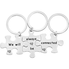 bobauna Puzzle Keychain Set Of 3 Long Distance Gift For Best Friend Sisters